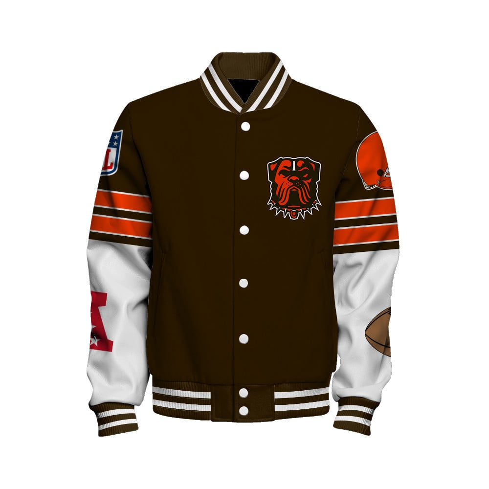 Cleveland Browns National Football League Feel The Power Unisex Varsity Jacket