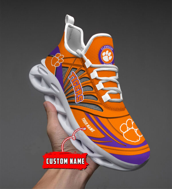 Custom Name 05 Clemson Tigers PERSONALIZED MAX SOUL SHOES DS001