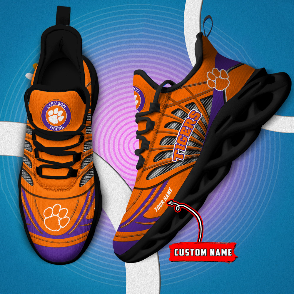 Custom Name 05 Clemson Tigers PERSONALIZED MAX SOUL SHOES DS001