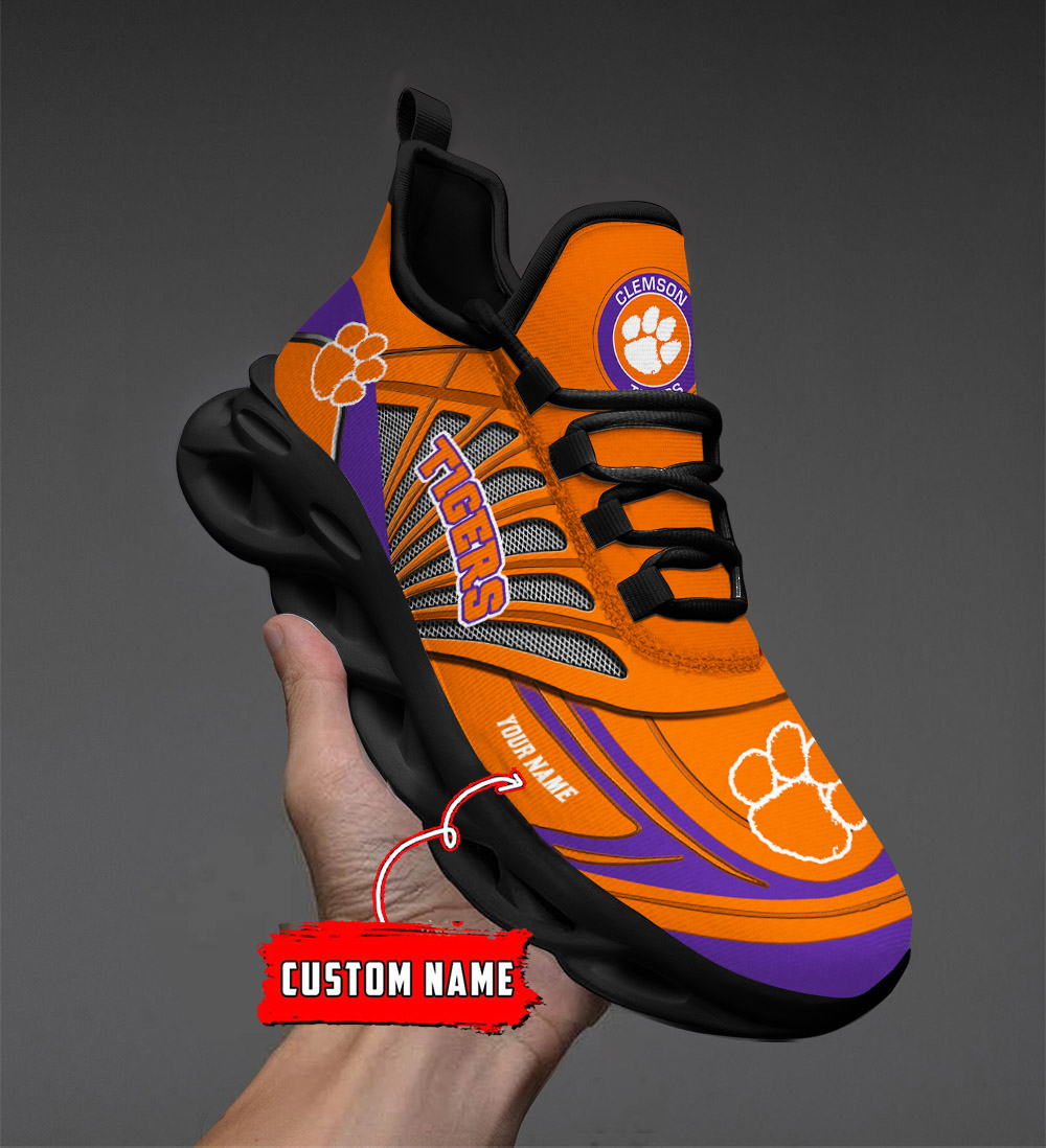Custom Name 05 Clemson Tigers PERSONALIZED MAX SOUL SHOES DS001