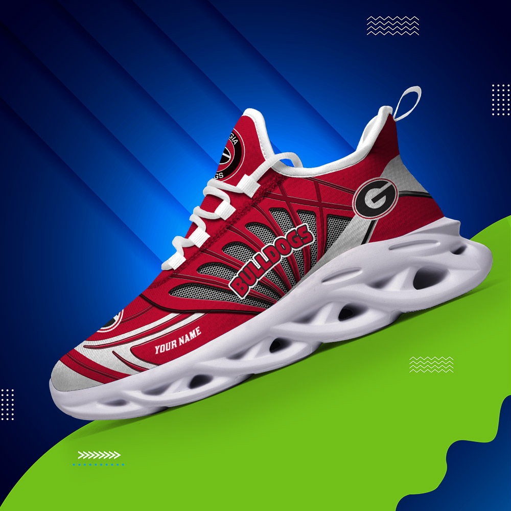 Custom Name 08 Georgia Bulldogs PERSONALIZED MAX SOUL SHOES DS001