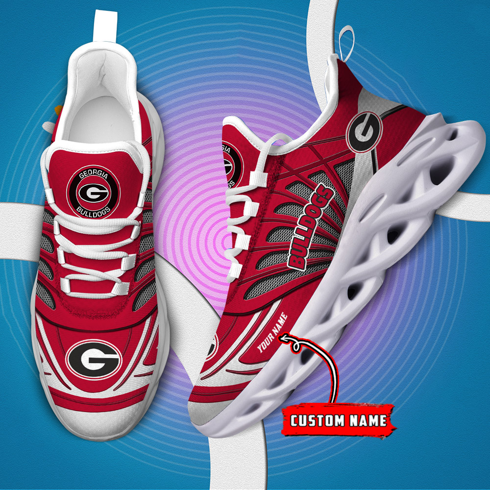 Custom Name 08 Georgia Bulldogs PERSONALIZED MAX SOUL SHOES DS001