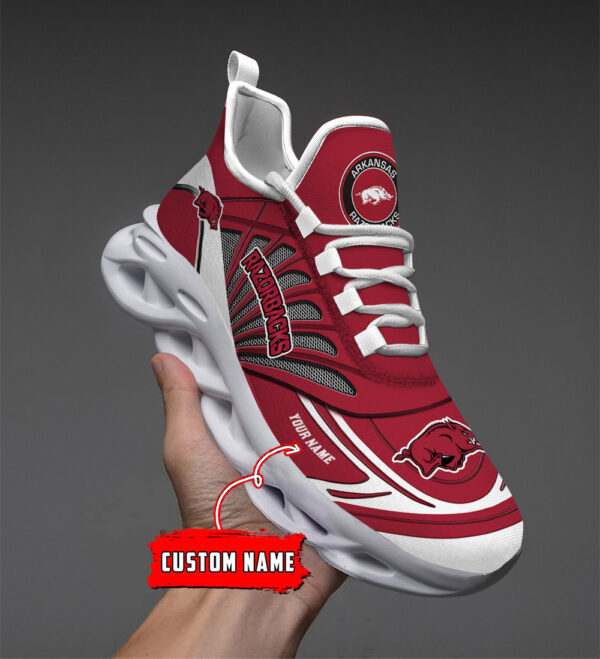 Custom Name 22 Arkansas Razorbacks PERSONALIZED MAX SOUL SHOES DS001