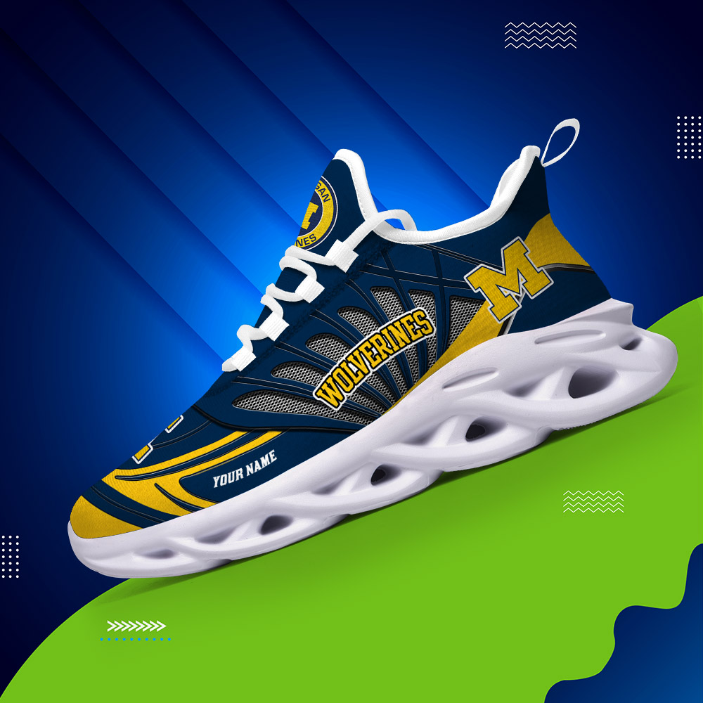 Custom Name 29 Michigan Wolverines PERSONALIZED MAX SOUL SHOES DS001