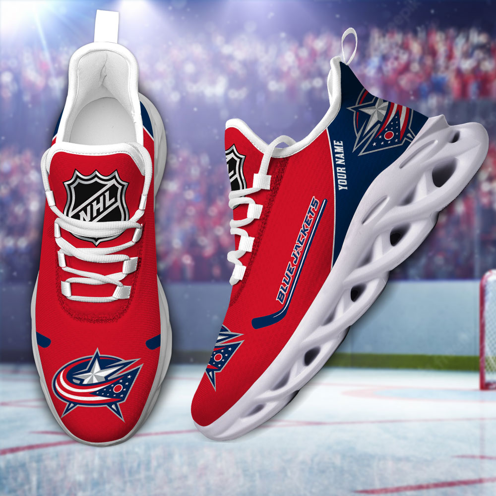 Custom Name Columbus Blue Jackets PERSONALIZED MAX SOUL SHOES DS006 NEW 2022 M1