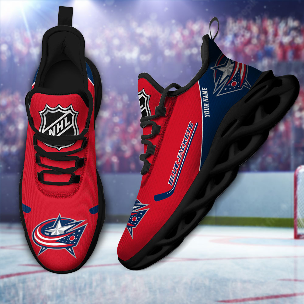 Custom Name Columbus Blue Jackets PERSONALIZED MAX SOUL SHOES DS006 NEW 2022 M1