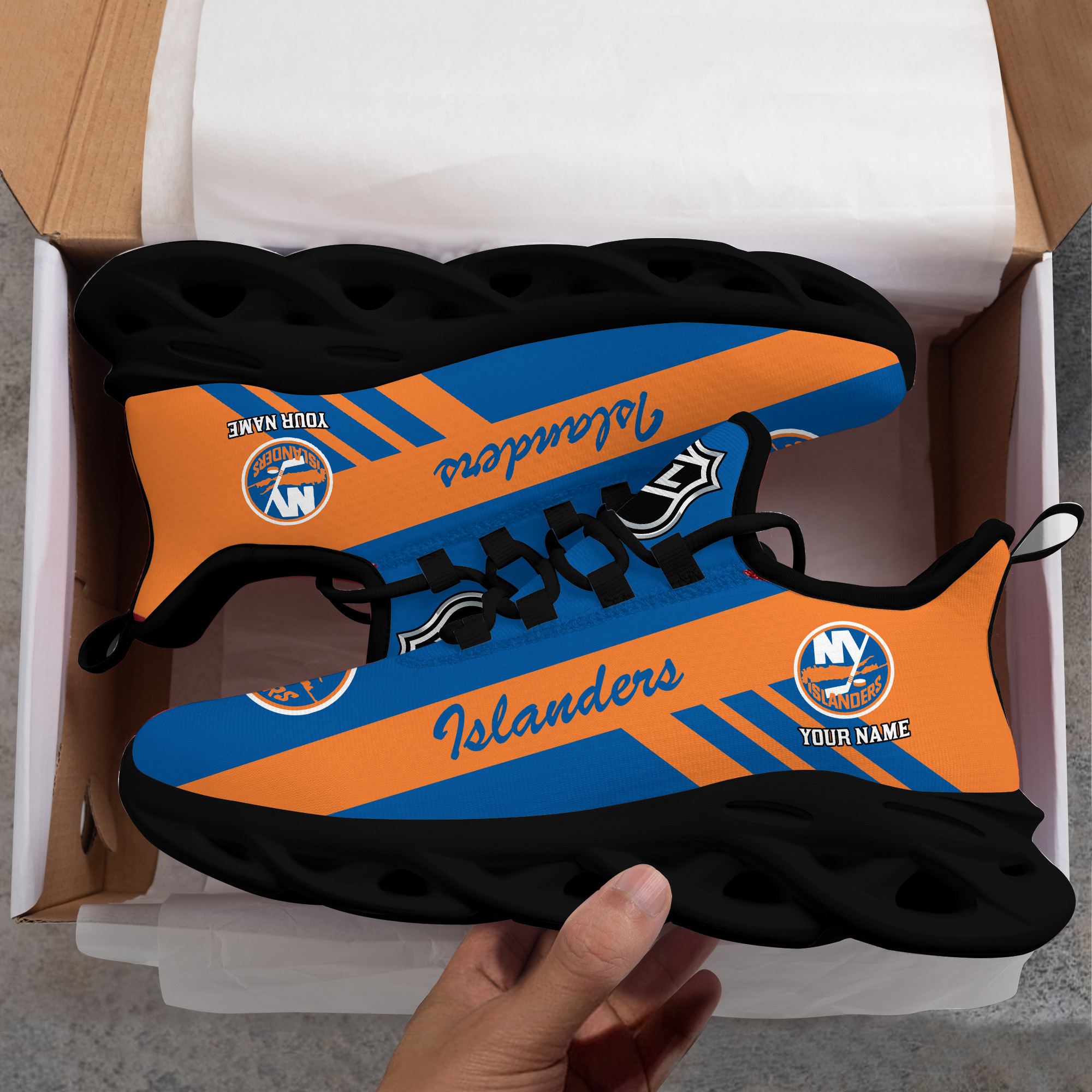 Custom Name New York Islanders PERSONALIZED MAX SOUL SHOES DS004
