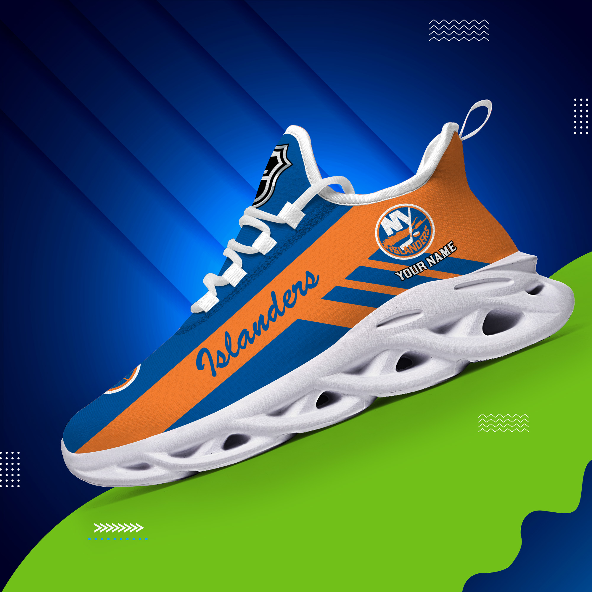 Custom Name New York Islanders PERSONALIZED MAX SOUL SHOES DS004