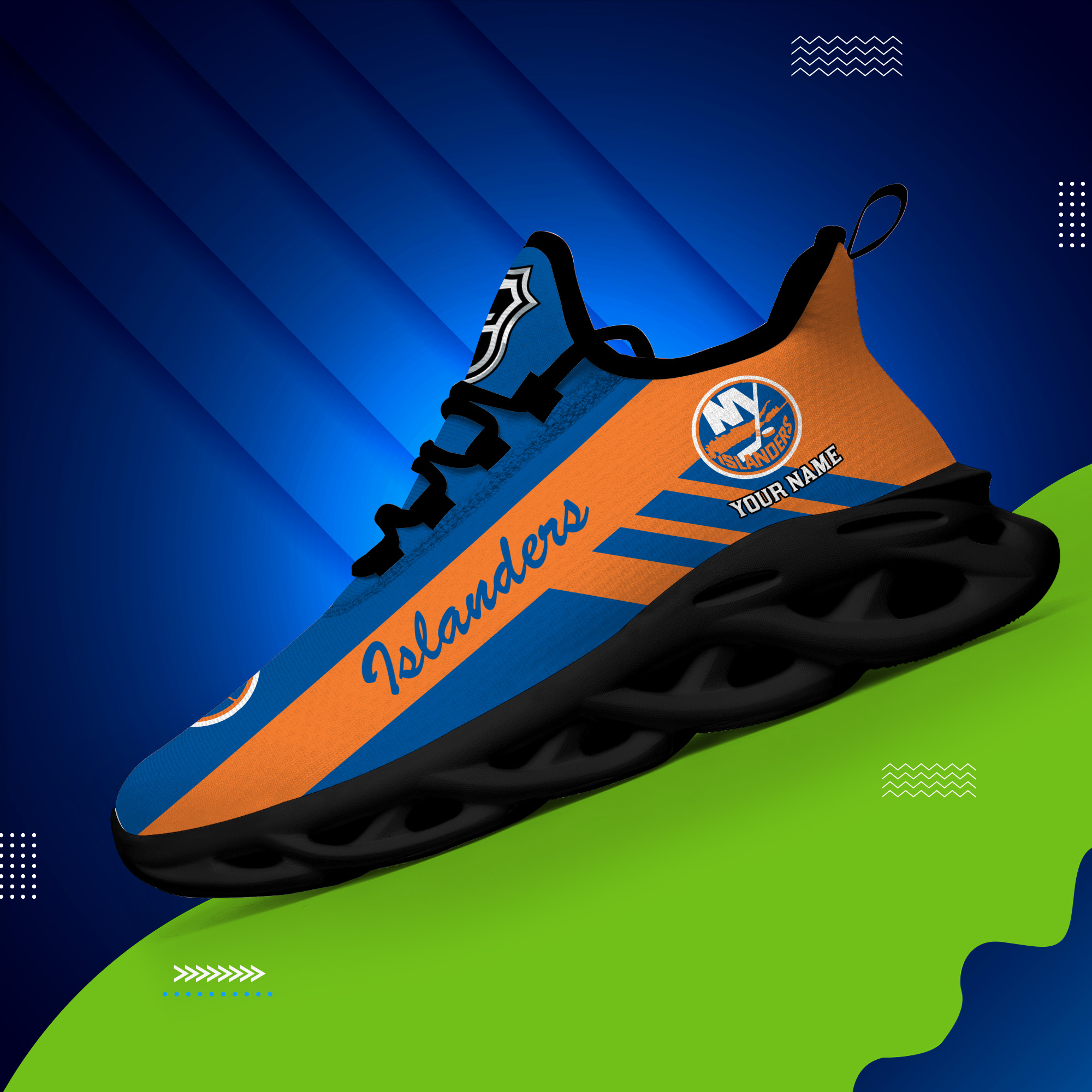 Custom Name New York Islanders PERSONALIZED MAX SOUL SHOES DS004