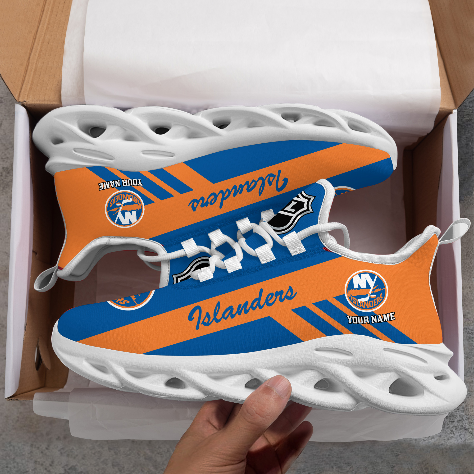Custom Name New York Islanders PERSONALIZED MAX SOUL SHOES DS004