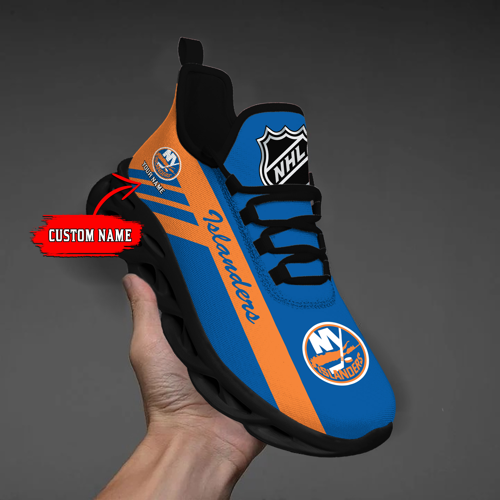 Custom Name New York Islanders PERSONALIZED MAX SOUL SHOES DS004