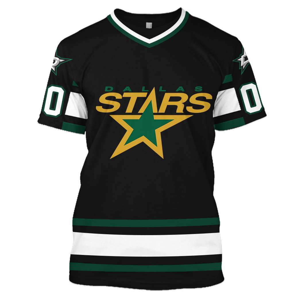 Custom Name Number Reverse Retro Dallas Stars Shirt Hoodie 3D
