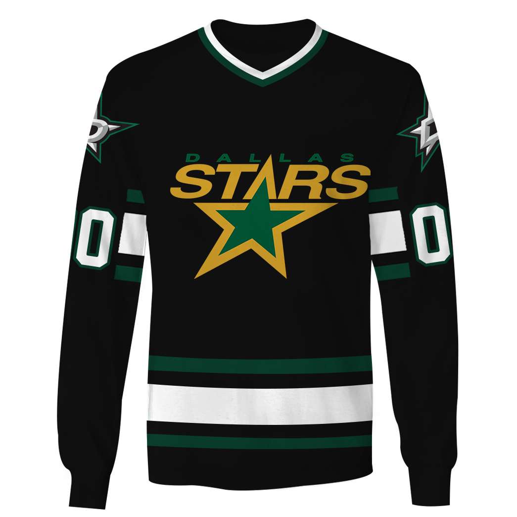 Custom Name Number Reverse Retro Dallas Stars Shirt Hoodie 3D