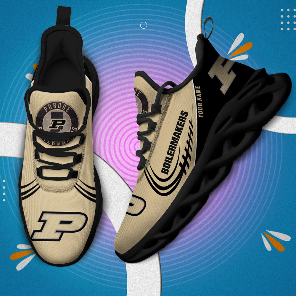 Custom Name Purdue Boilermakers PERSONALIZED MAX SOUL SHOES DS006