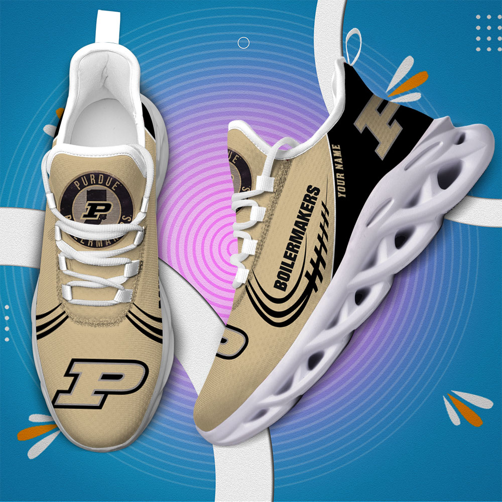Custom Name Purdue Boilermakers PERSONALIZED MAX SOUL SHOES DS006