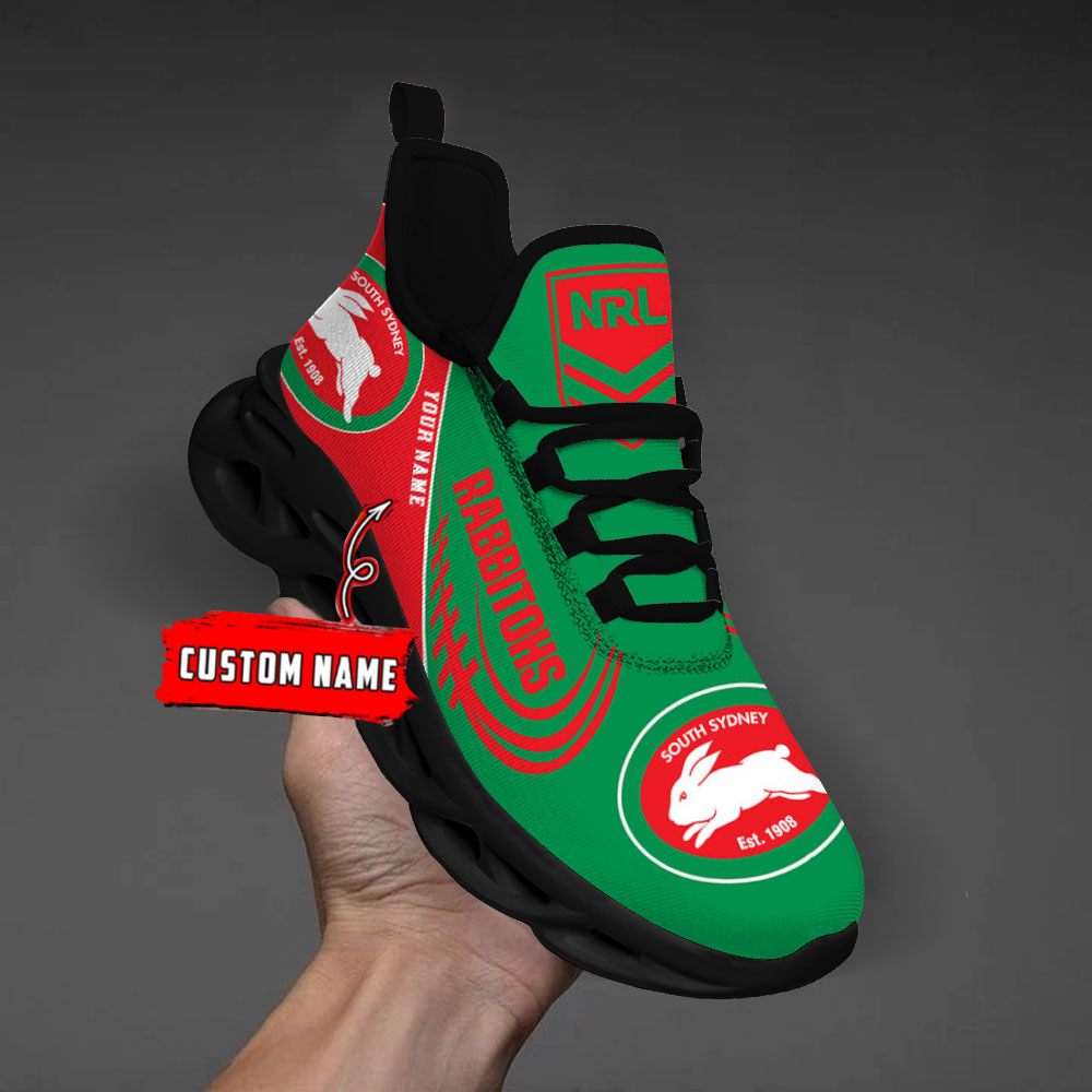 Custom Name South Sydney Rabbitohs PERSONALIZED MAX SOUL SHOES DS006