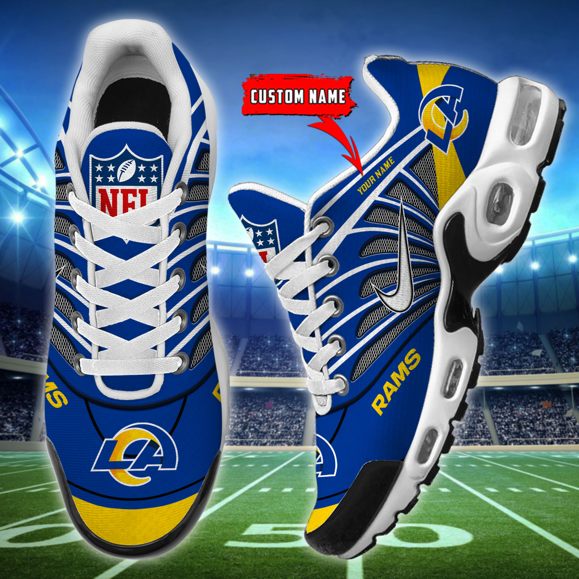 Customize Your Name with Los Angeles Rams Ver 39 Sport Shoes