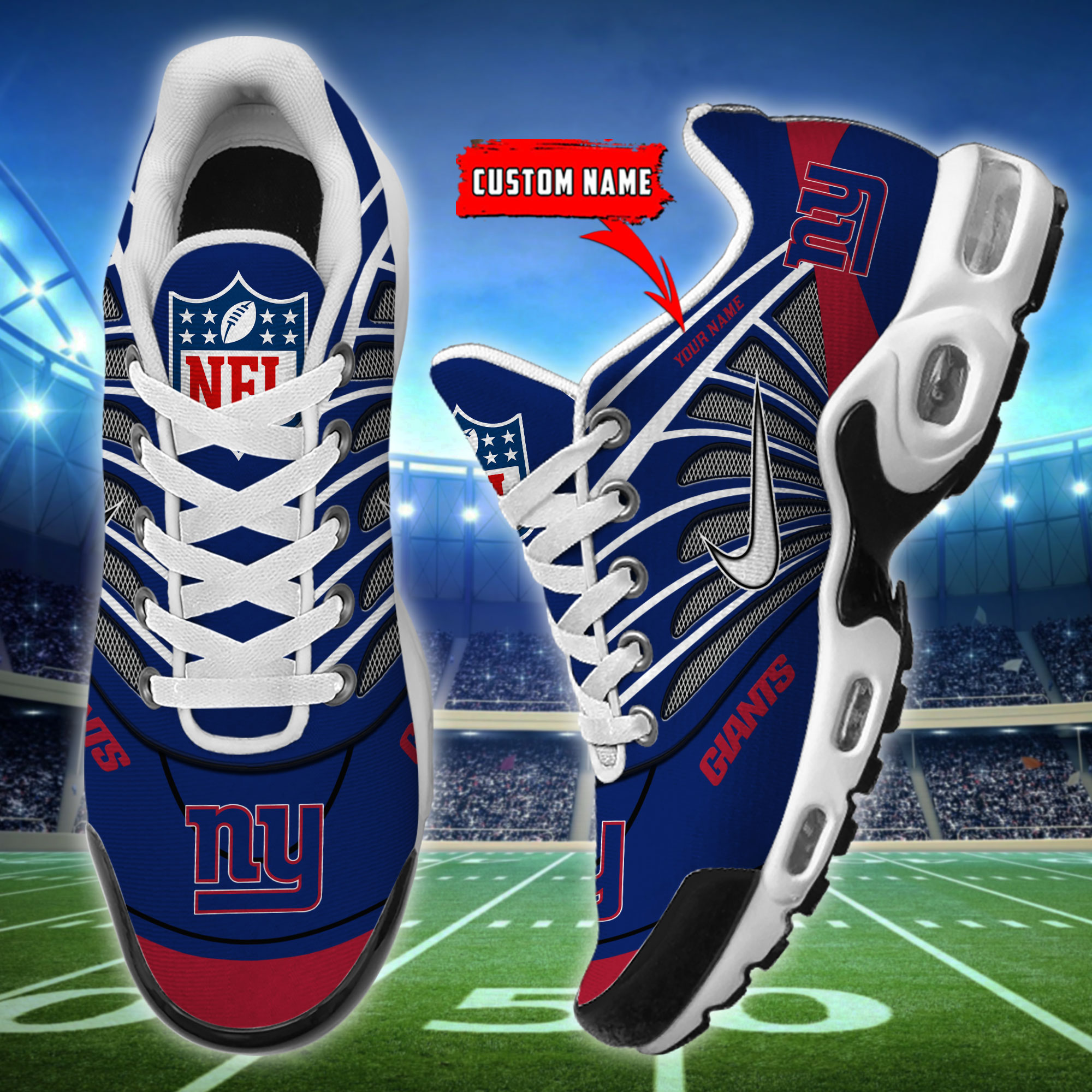 Customize Your Name with New York Giants Ver 39 Sport Shoes