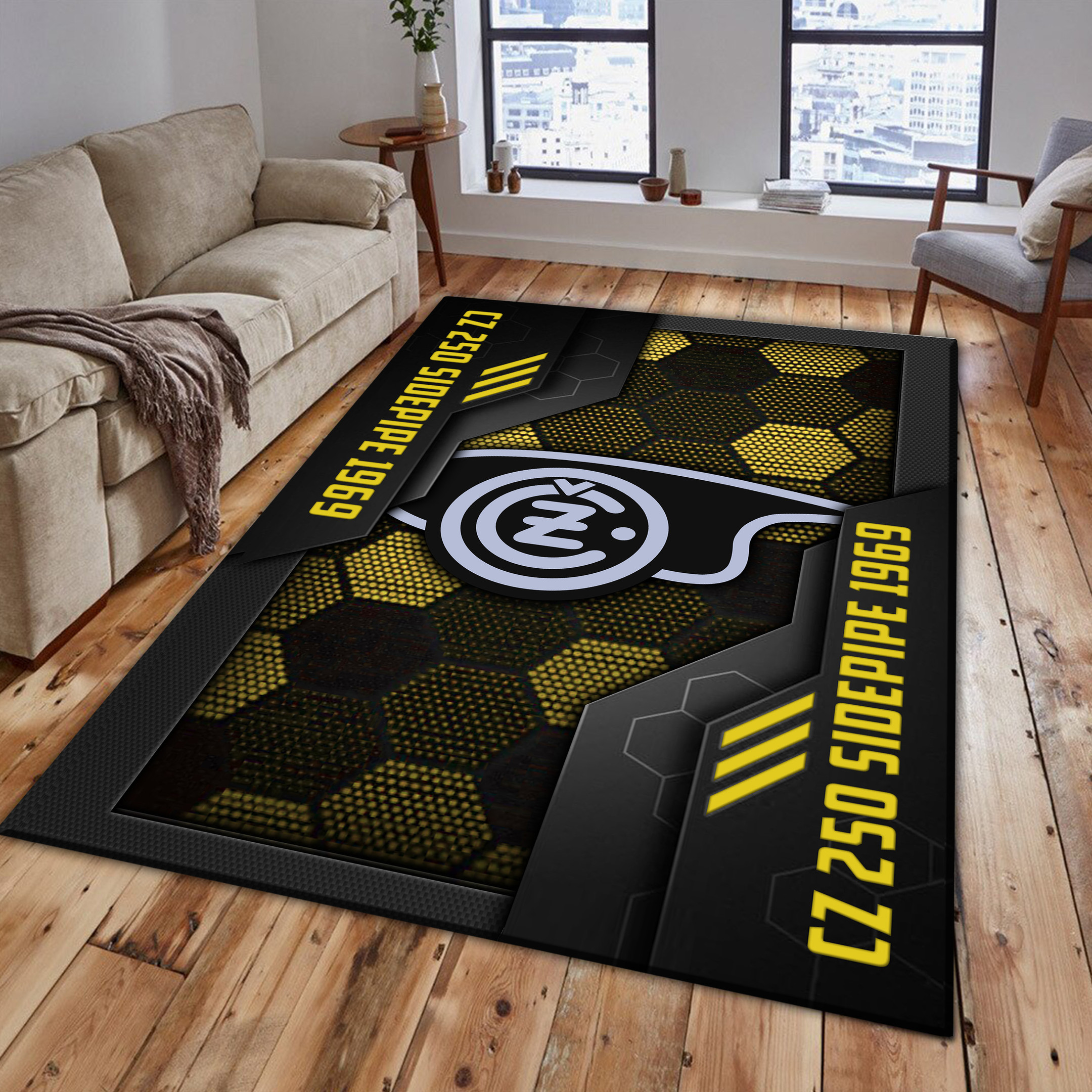 CZ 250 Sidepipe 1969 Area Rugs 4098 Multicolor