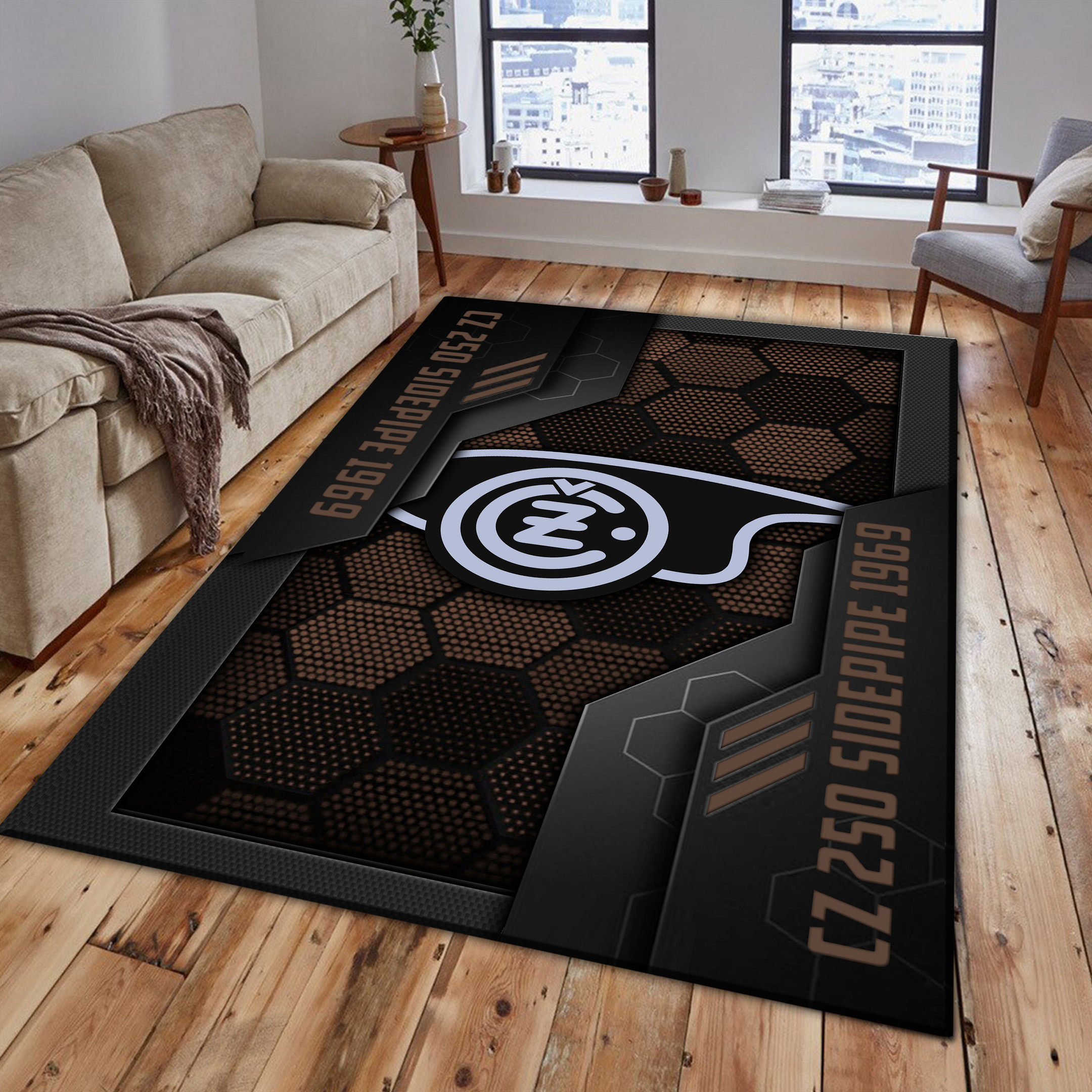 CZ 250 Sidepipe 1969 Area Rugs 4098 Multicolor