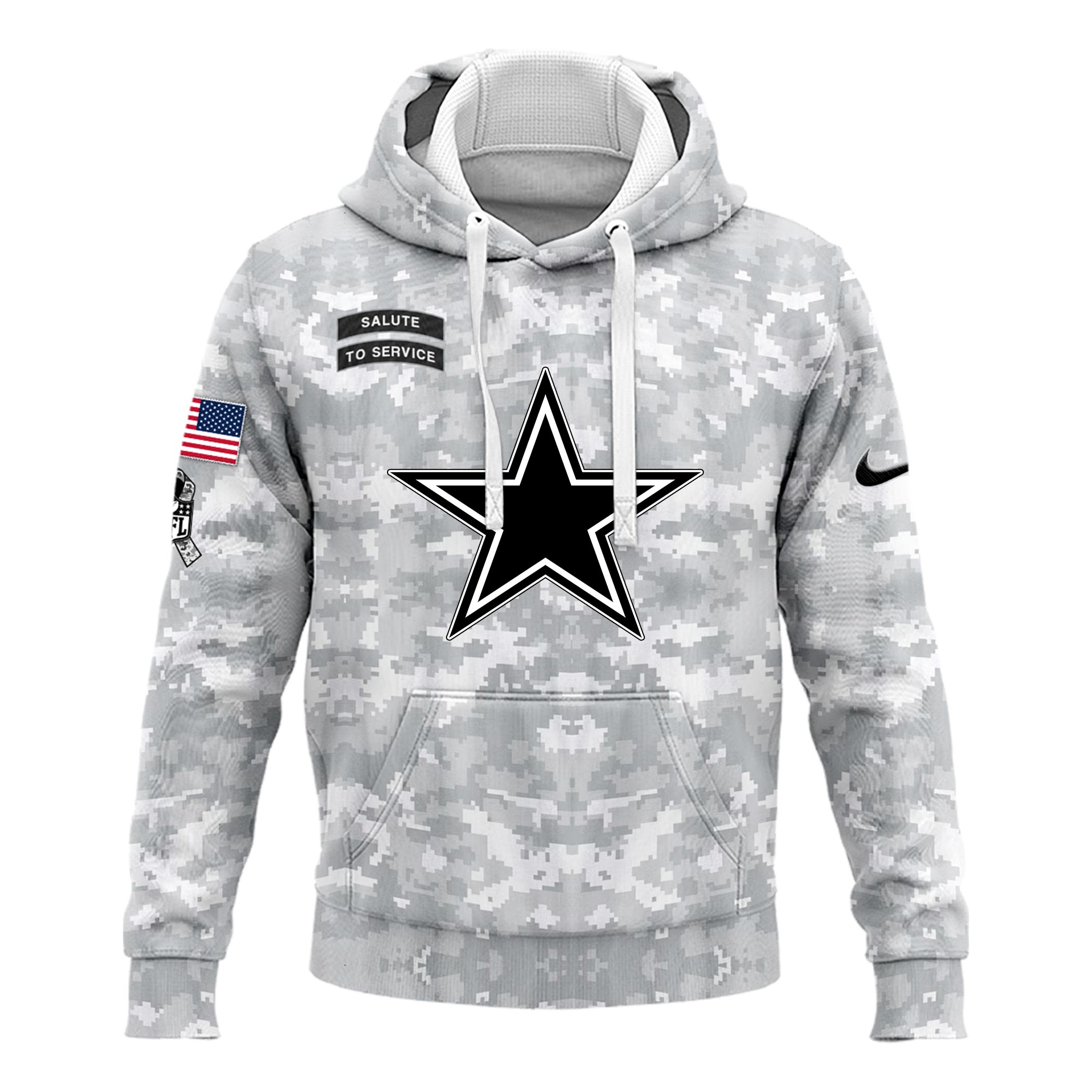 Dallas Cowboys Hoodie Camo Salute to Service Club