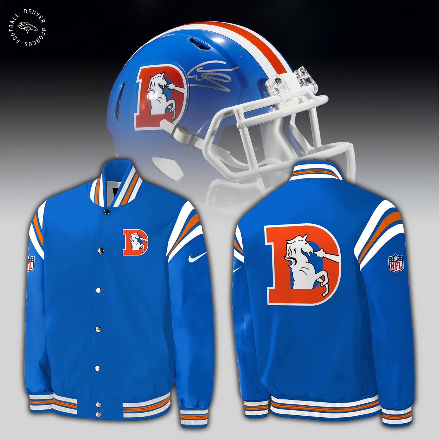 Denver Broncos 2024 Throwback 1977 Orange Crush Baseball Jakcet
