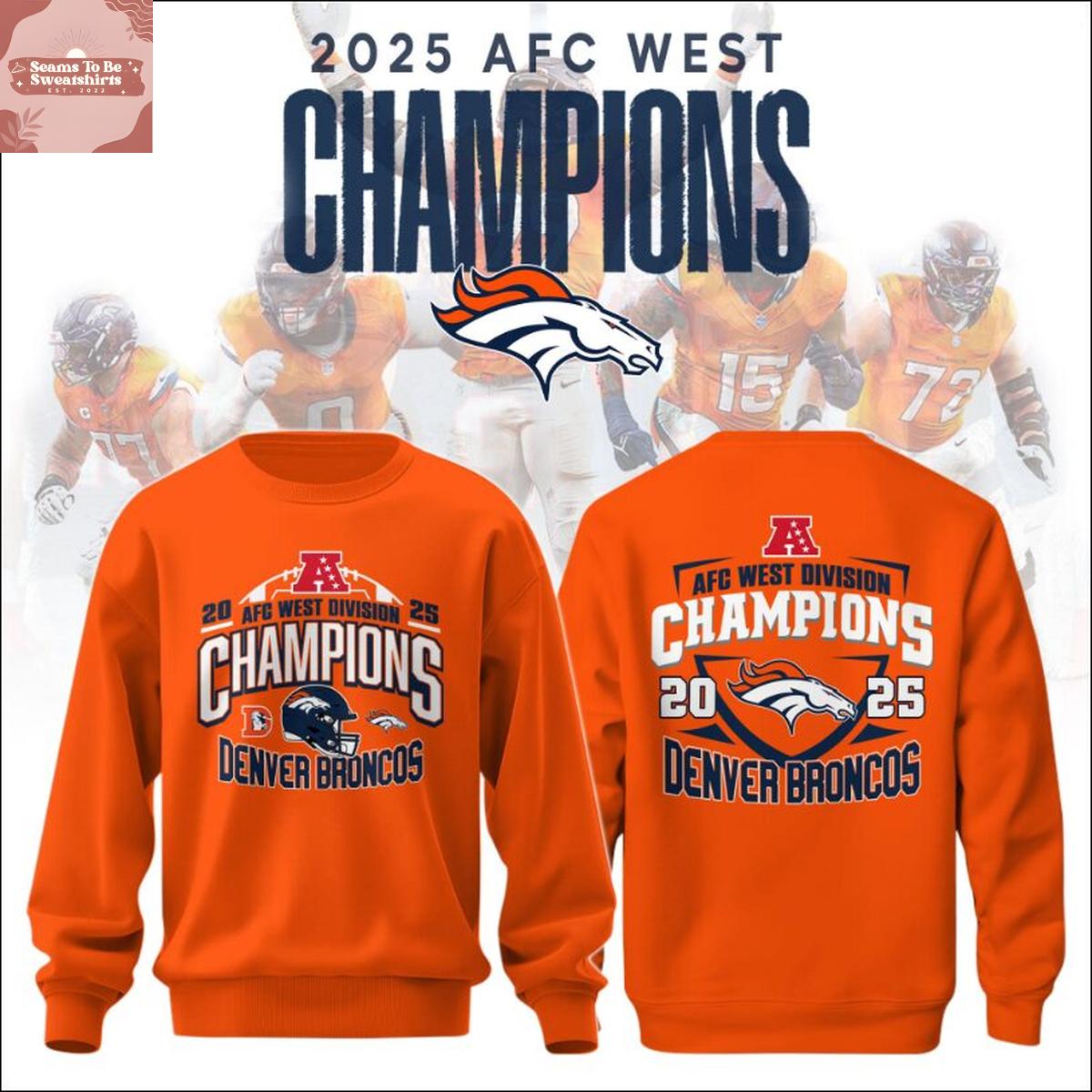 Denver Broncos 2025 AFC West Division Champions Hoodie Shirt