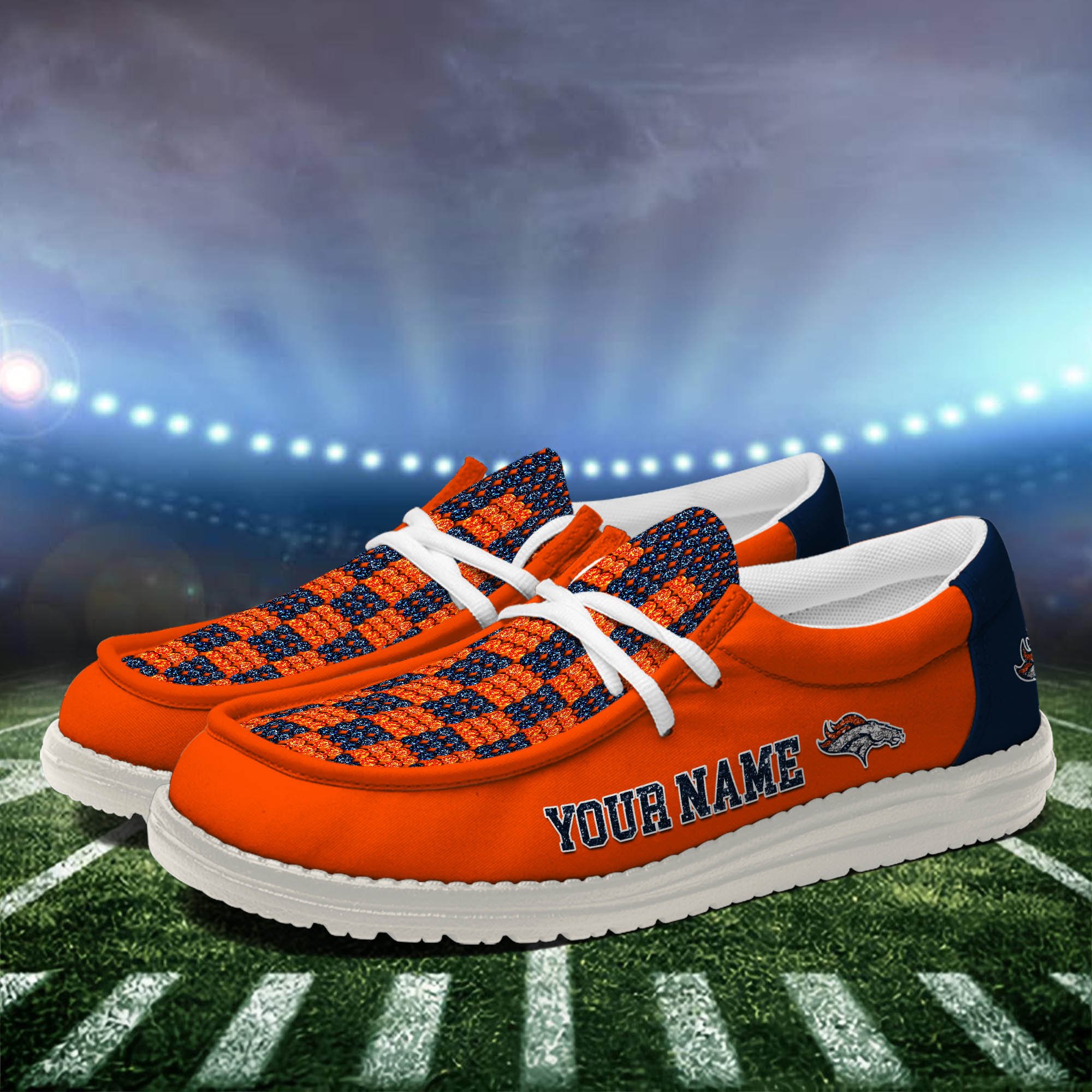 Denver Broncos 32 Teams HeyDude Canvas Loafer Shoes Personalized Your Name