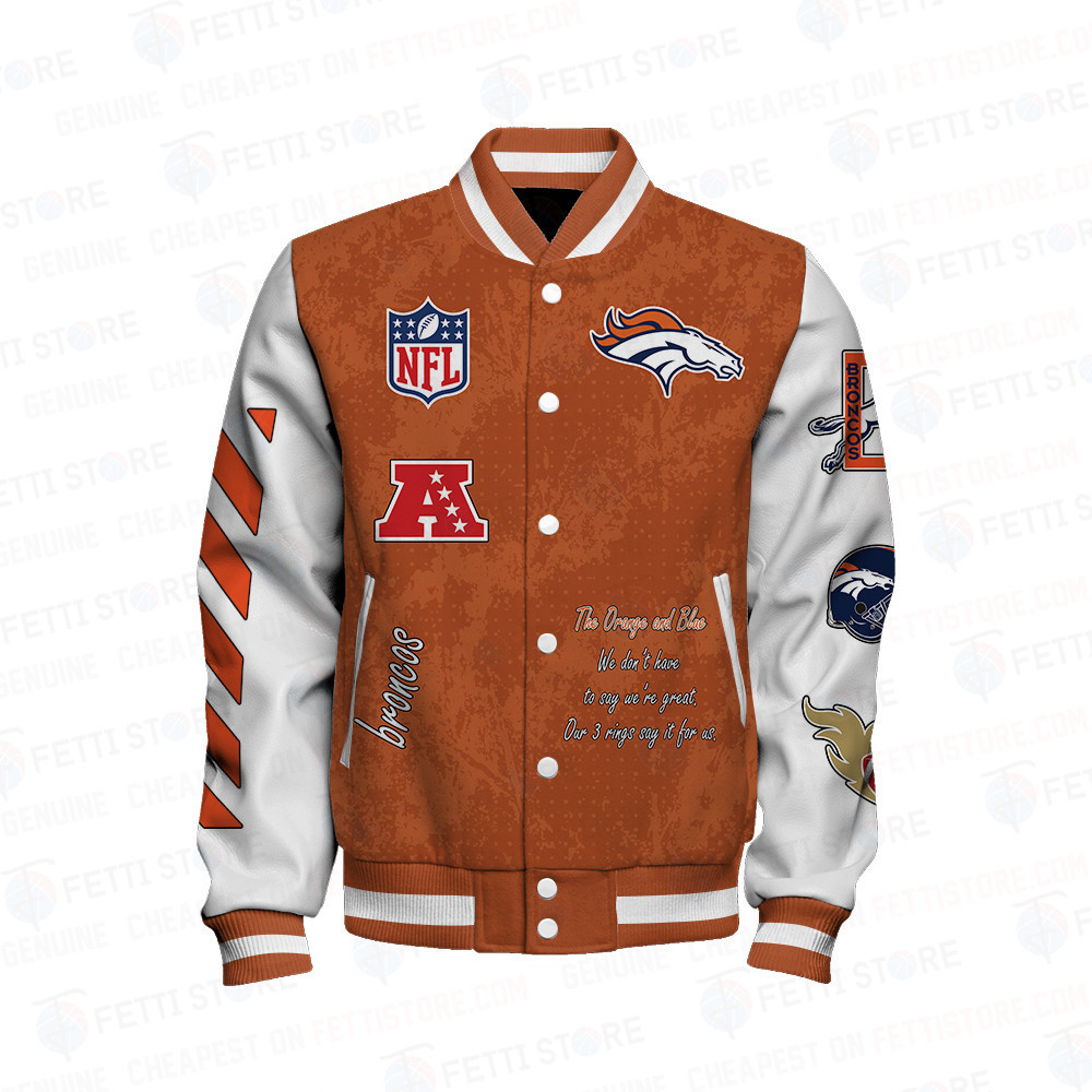 Denver Broncos 3X Champions Print Varsity Jacket SFAT V9