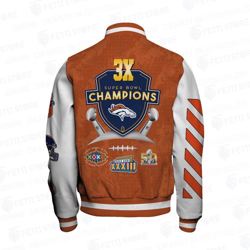 Denver Broncos 3X Champions Print Varsity Jacket SFAT V9