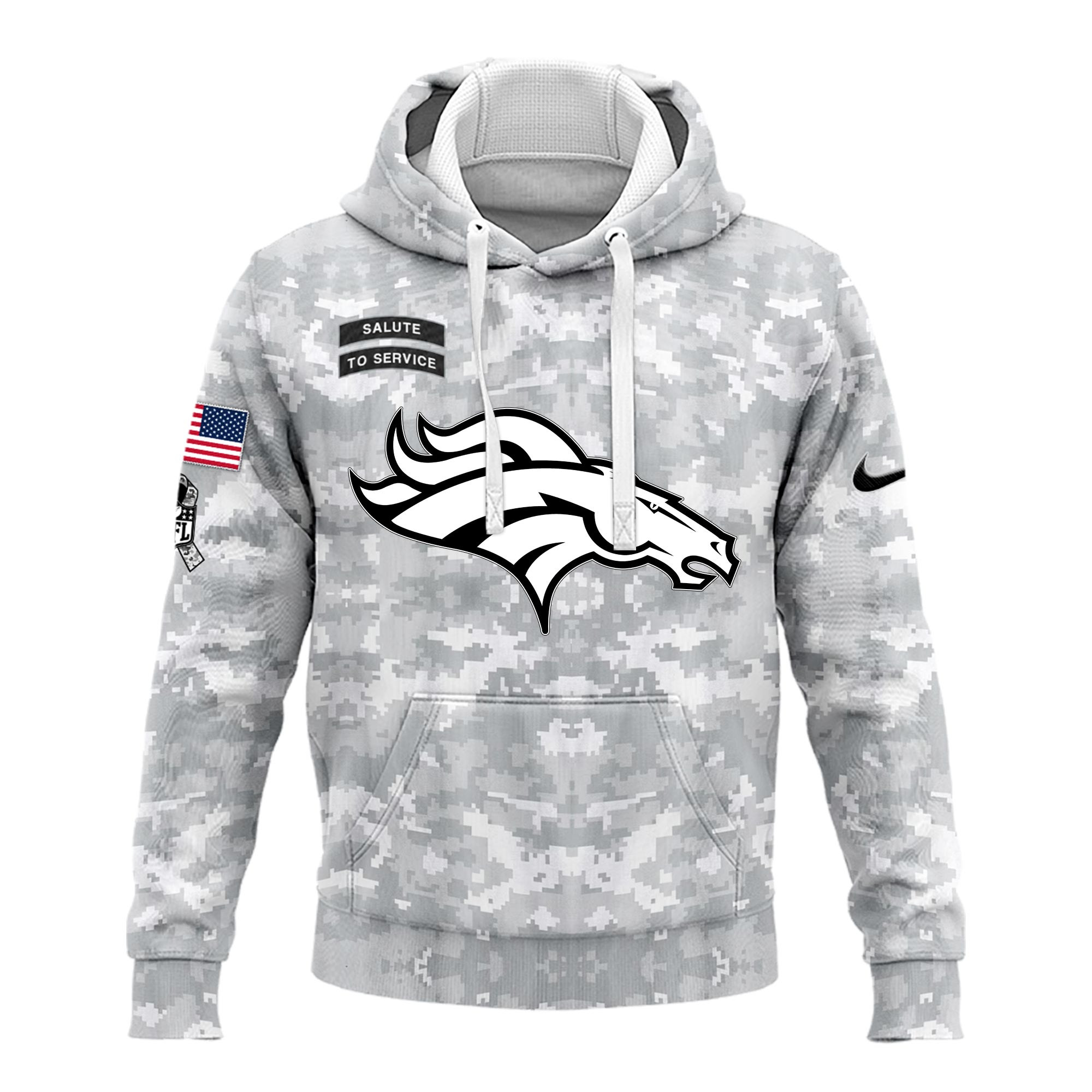 Denver Broncos Arctic Camo Salute to Service Club Hoodie Edition