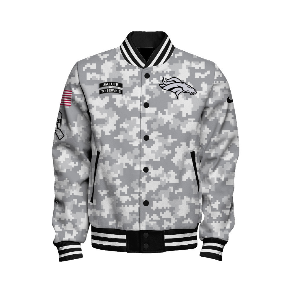 Denver Broncos National Football League Arctic Camo Unisex Varsity Jacket