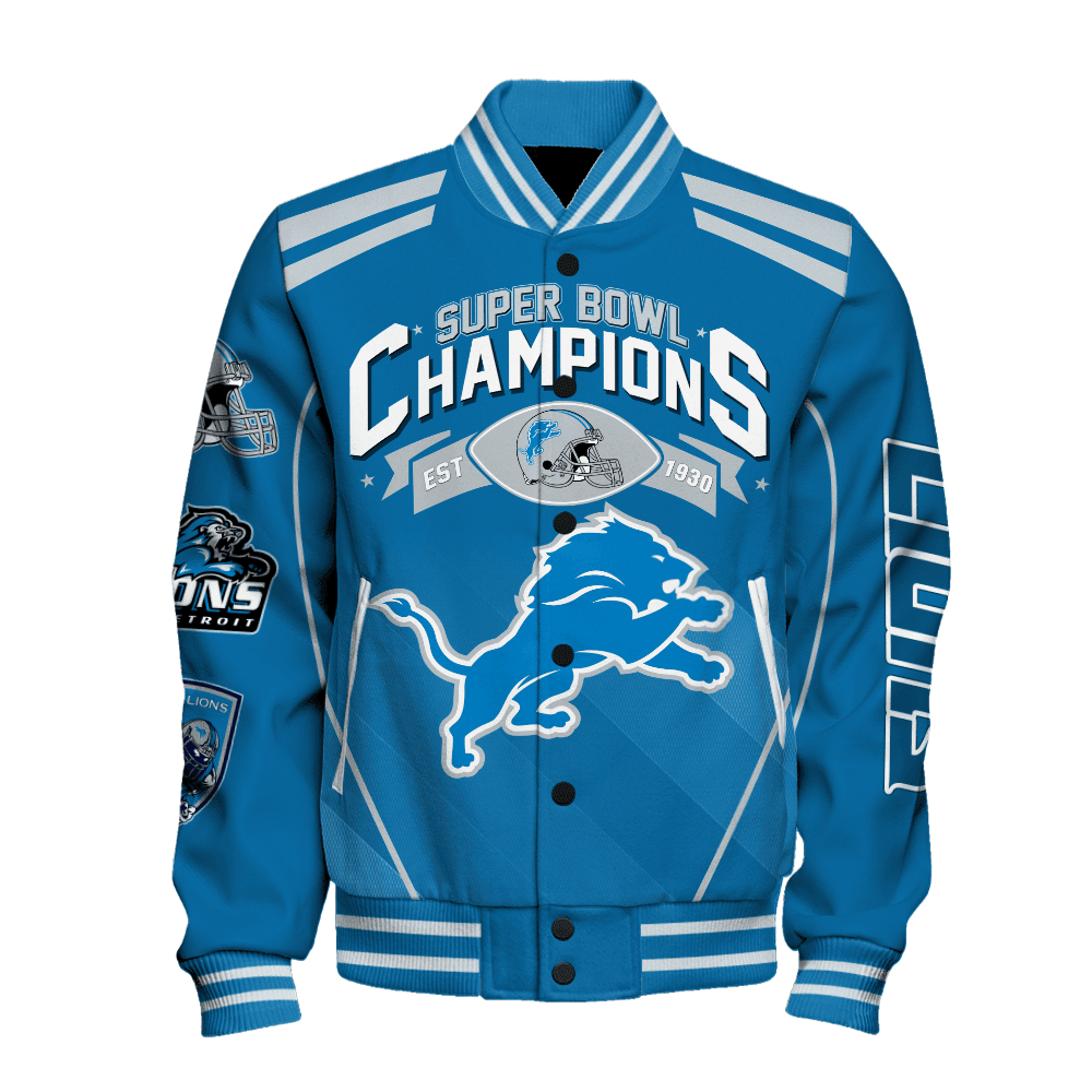 Detroit Lions 1X Super Bowl Champions Varsity Jacket