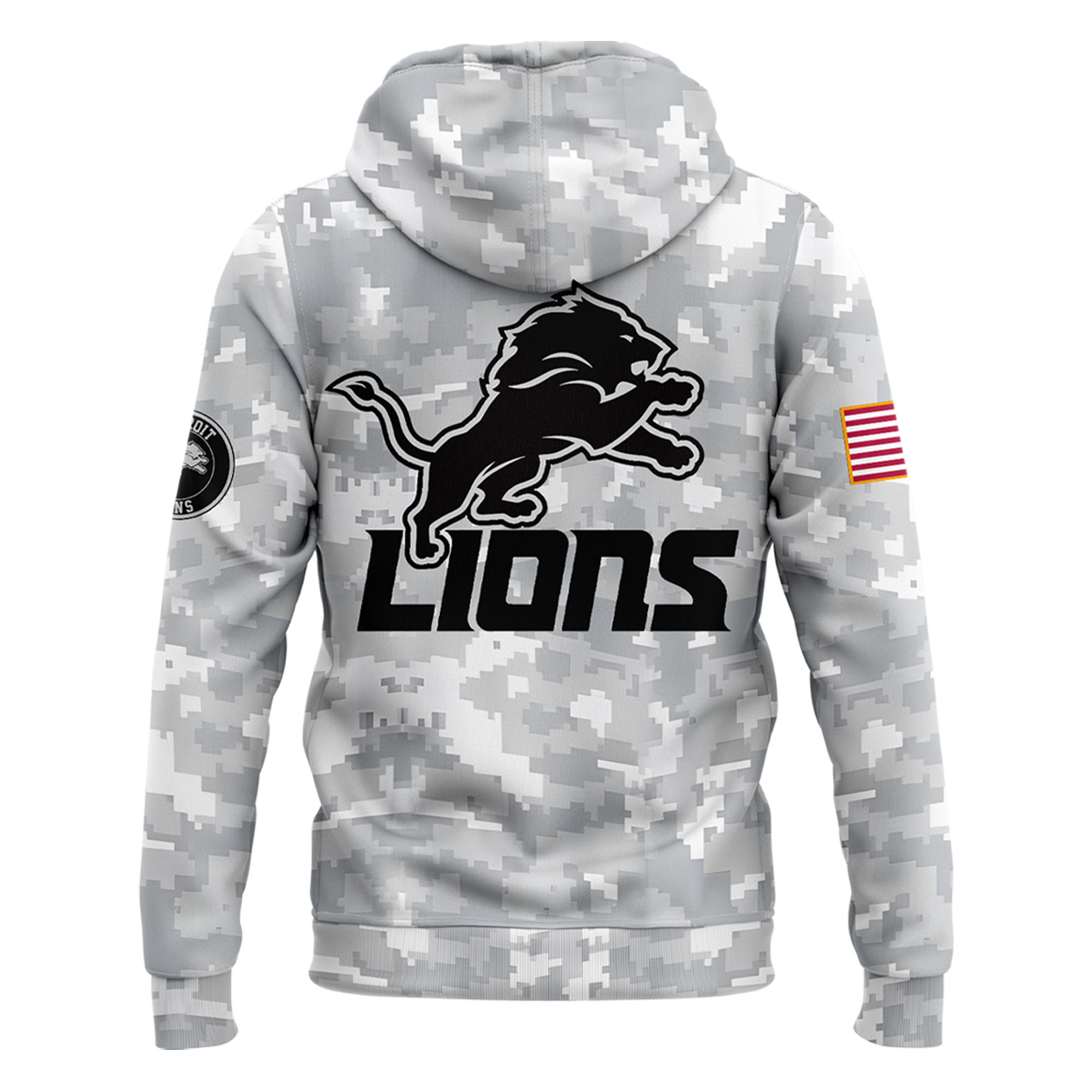 Detroit Lions Arctic Camo Salute to Service Club Fleece Pullover Hoodie Ver 3