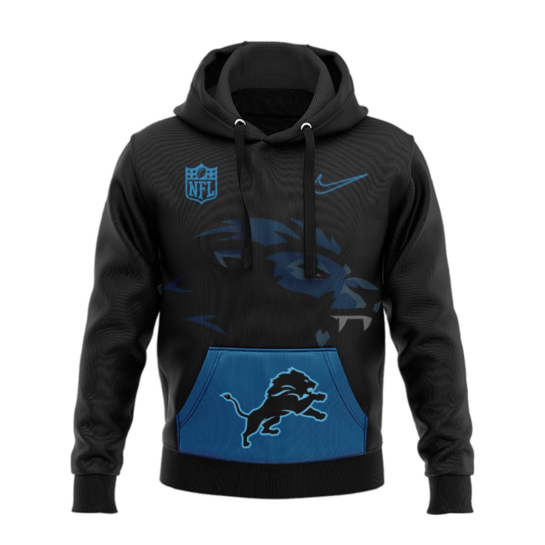 Detroit Lions Back In Black Hoodie 2024