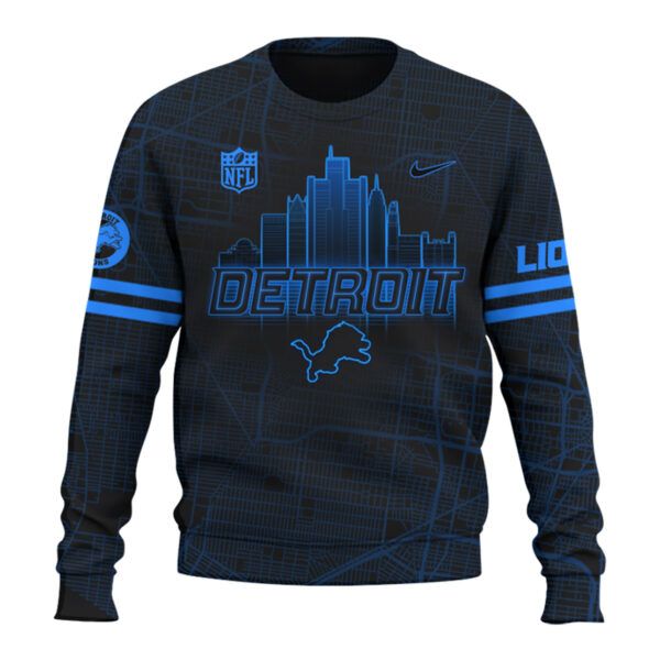 Detroit Lions Back In Black New Sweatshirt 2024