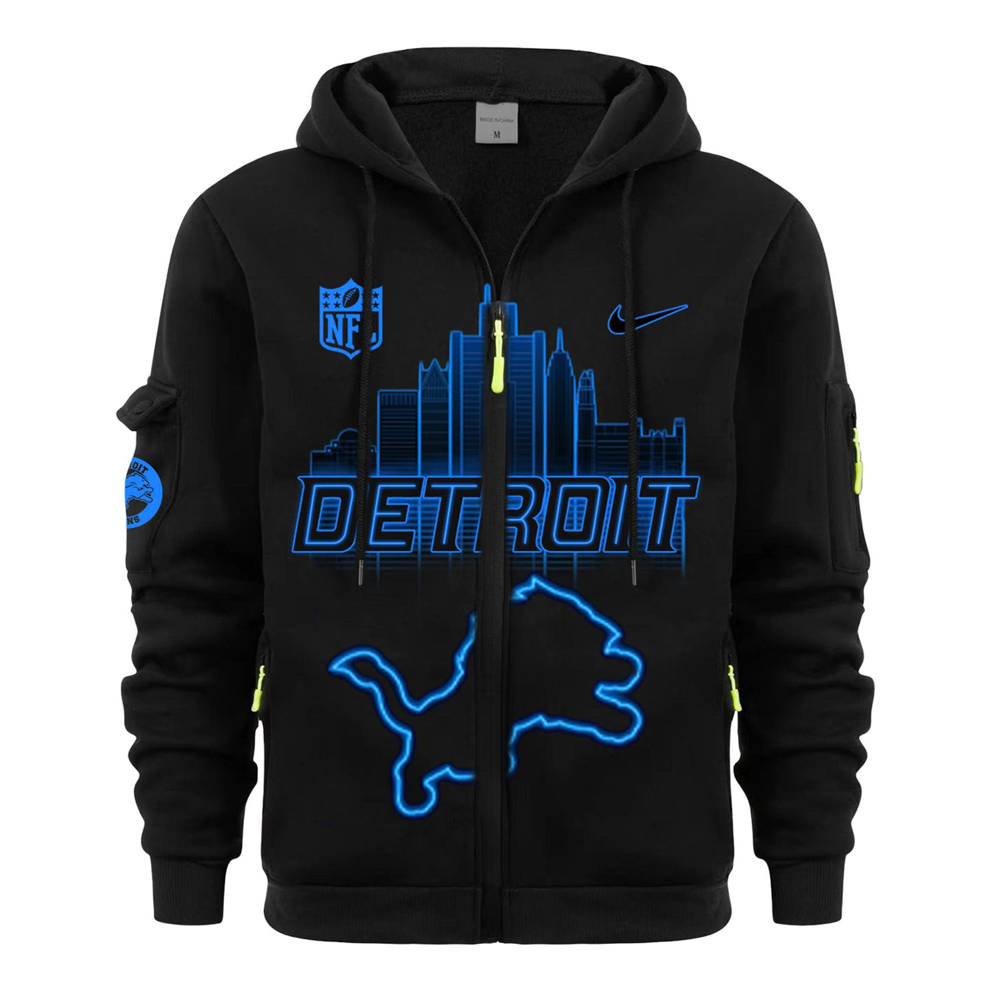Detroit Lions Back In Black New Zip Hoodie