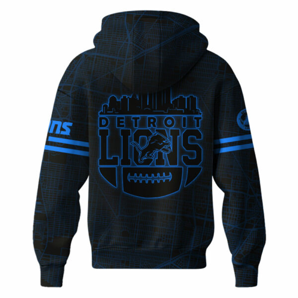 Detroit Lions Back In Black Zip Hoodie #1