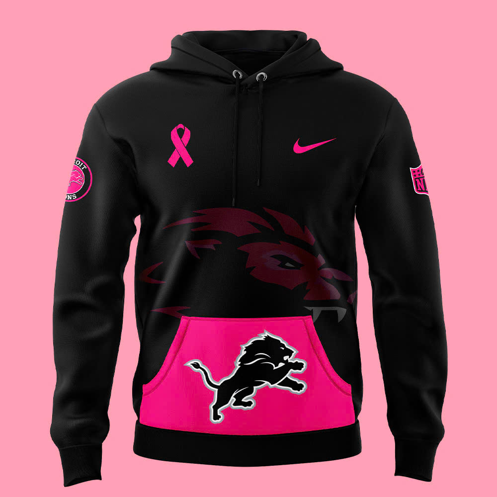 Detroit Lions Breast Cancer Awareness Hoodie