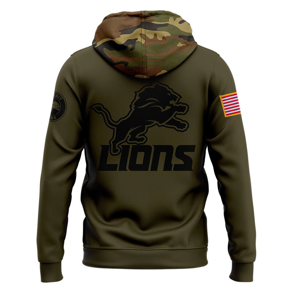 Detroit Lions Camo Salute to Service Club Fleece Pullover Hoodie V3