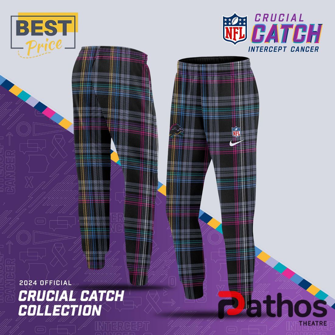 Detroit Lions Crucial Catch Hoodie, Jogger, Cap