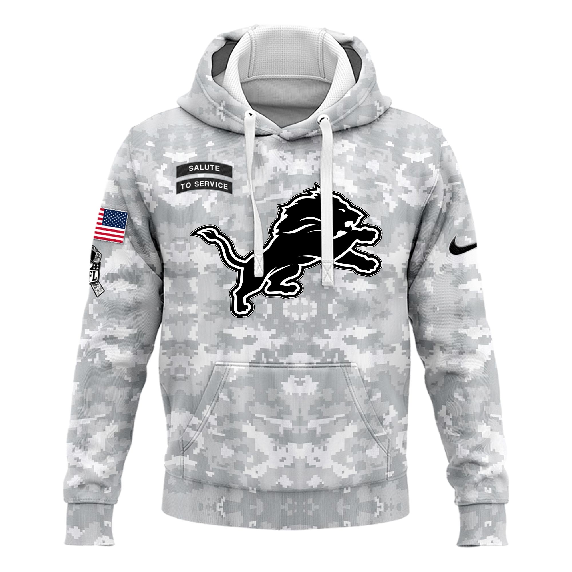 Detroit Lions Hoodie Camo Salute to Service Club
