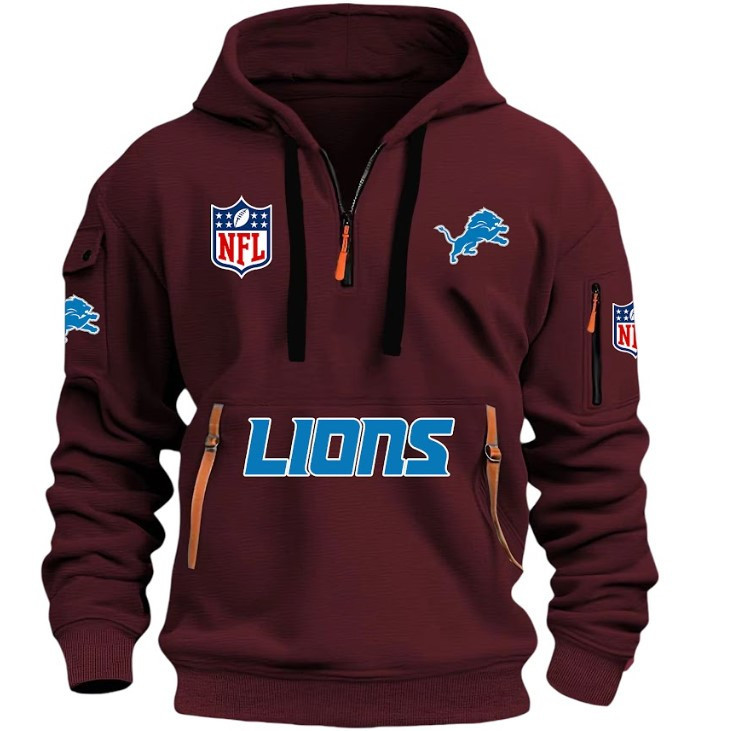 Detroit Lions - HOODIE HALF ZIPPER - QTA405111343