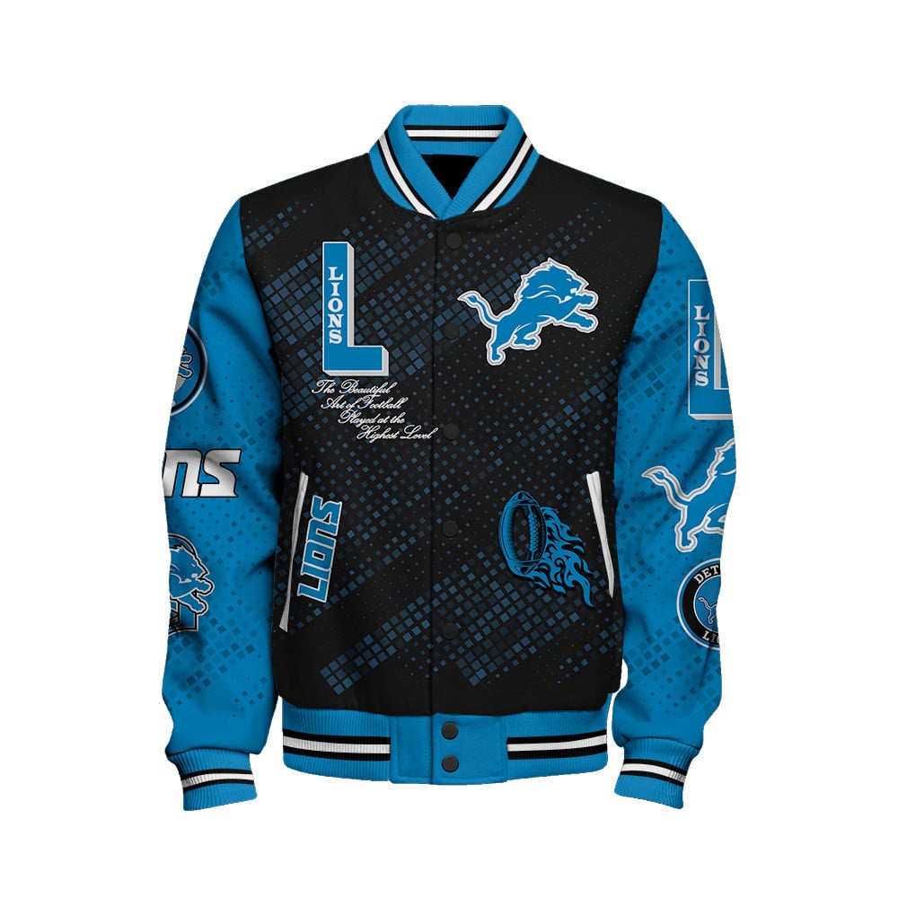 Detroit Lions National Football League Pattern Varsity Jacket V13