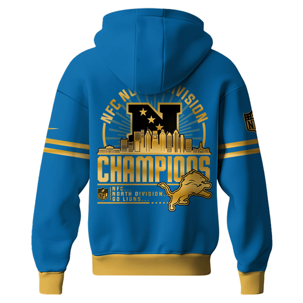 Detroit Lions NFC North Division Champions Hoodie 2025 v2