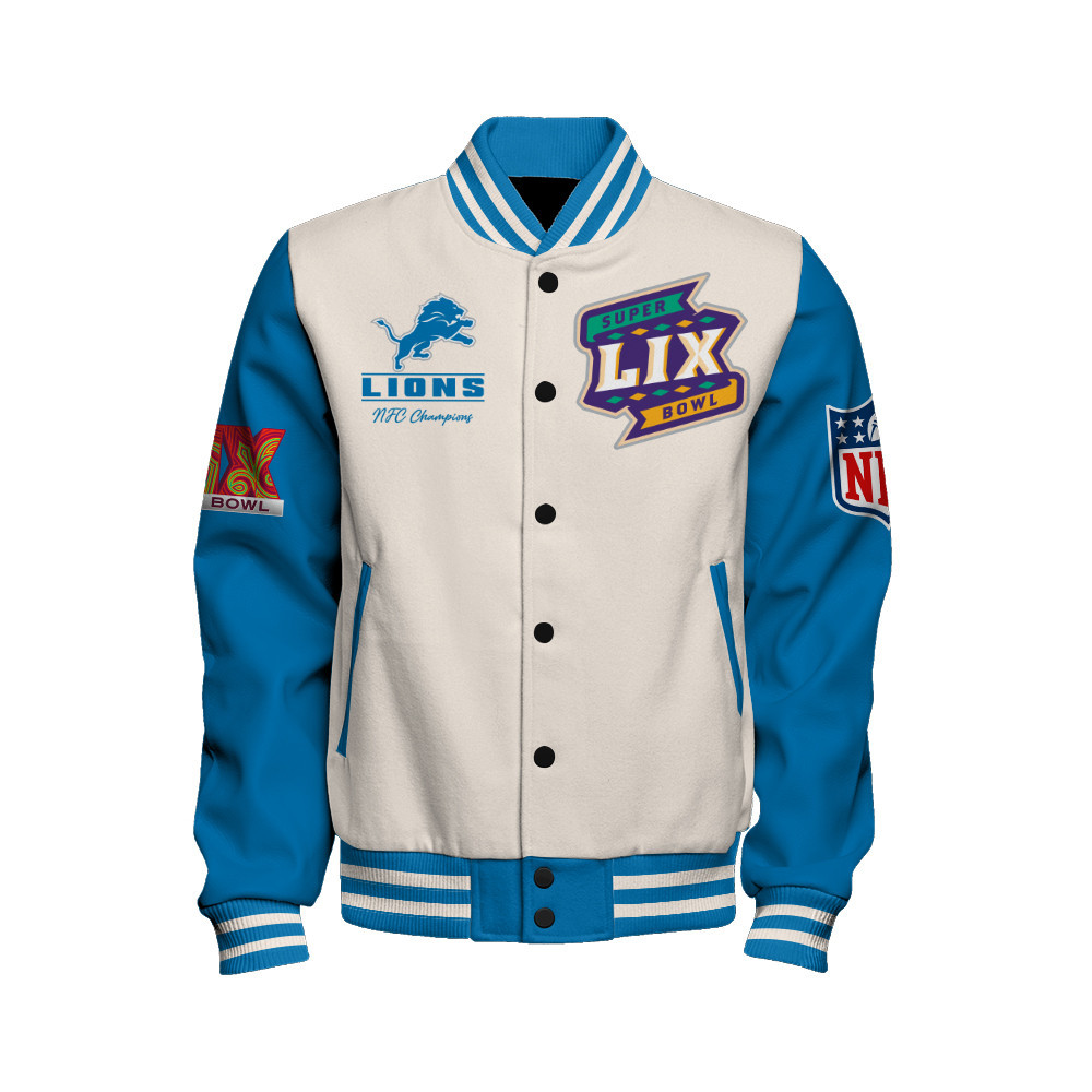 Detroit Lions Super Bowl LIX Celebrate The Victory Varsity Jacket