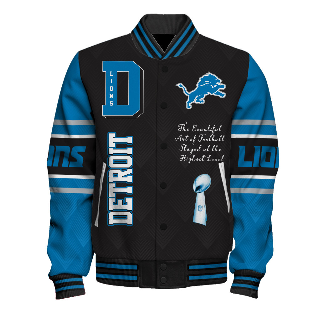 Detroit Lions Super Bowl LIX Champions Explode And Ascend Varsity Jacket