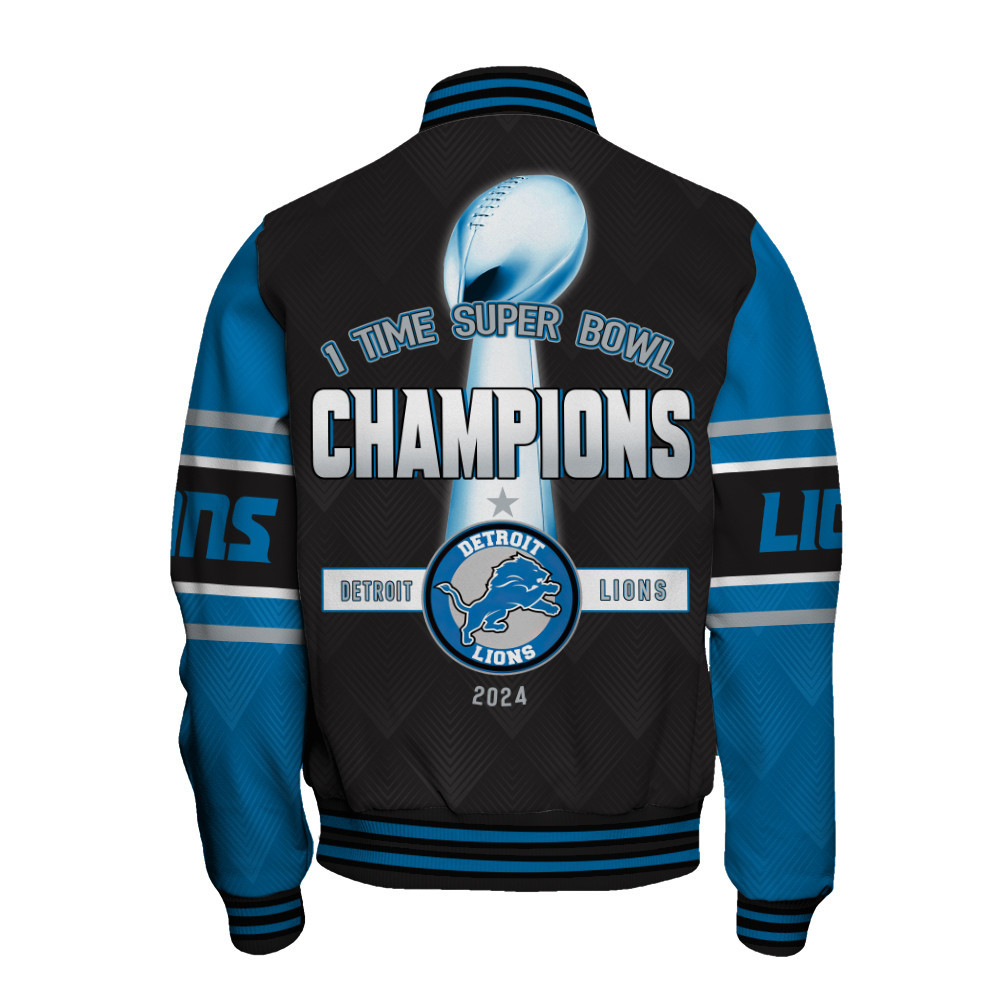 Detroit Lions Super Bowl LIX Champions Explode And Ascend Varsity Jacket
