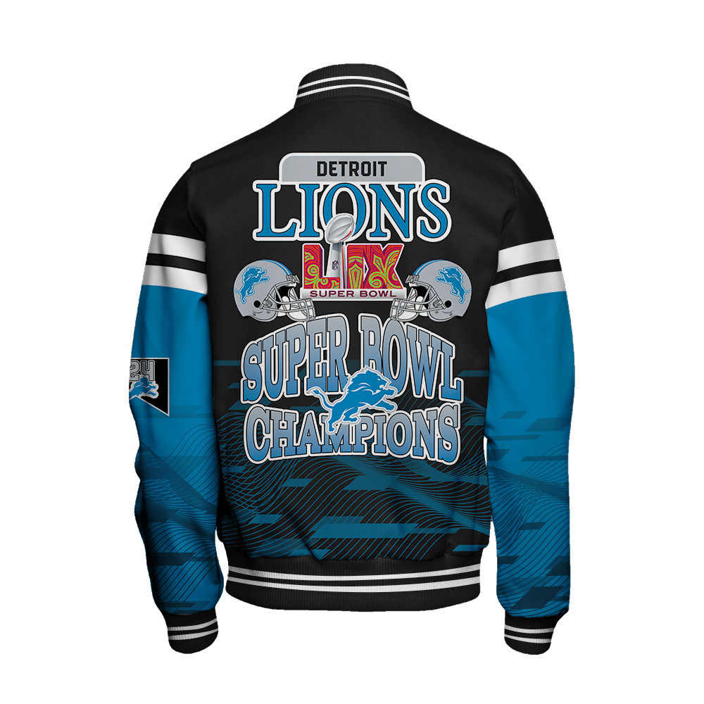 Detroit Lions Super Bowl LIX Champions Varsity Jacket