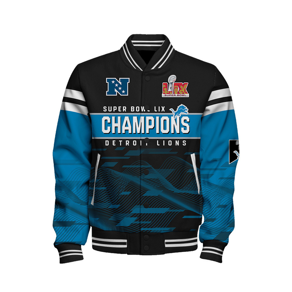 Detroit Lions Super Bowl LIX Champions Varsity Jacket